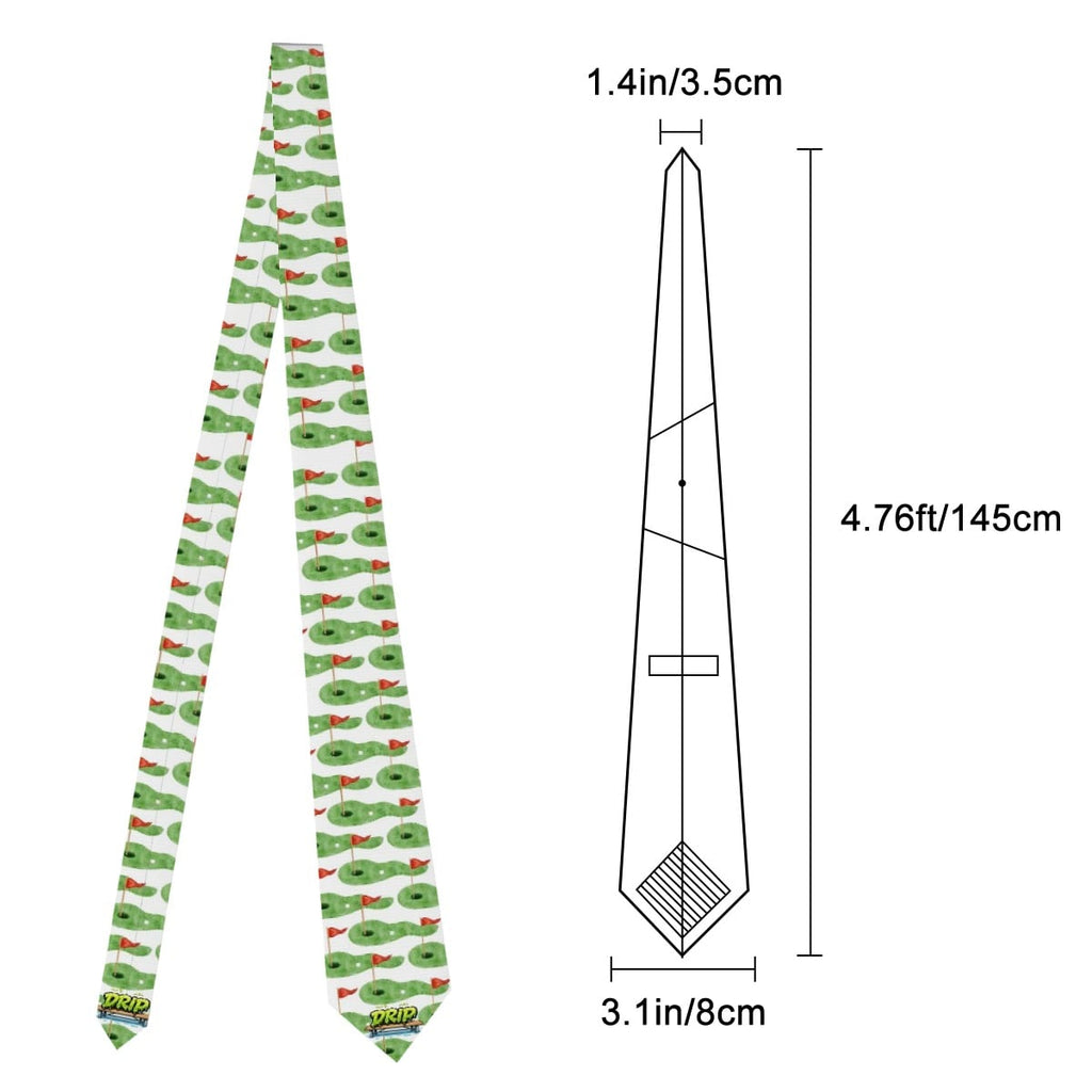 Game Day Tie - Golf Hole and Flag White