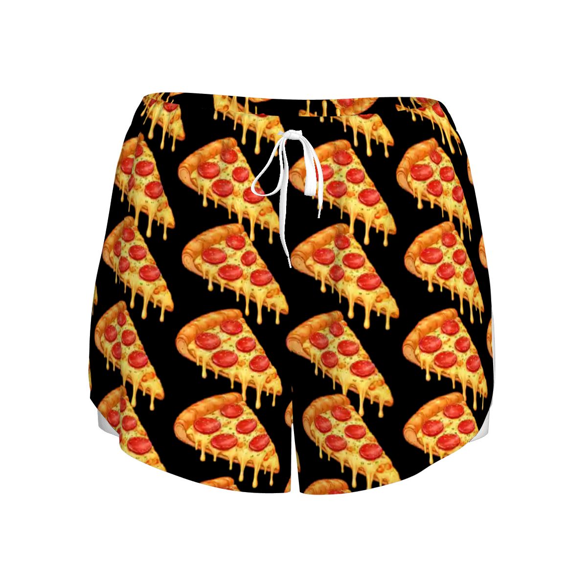 Drip Bench Women's Shorts - Pizza Black