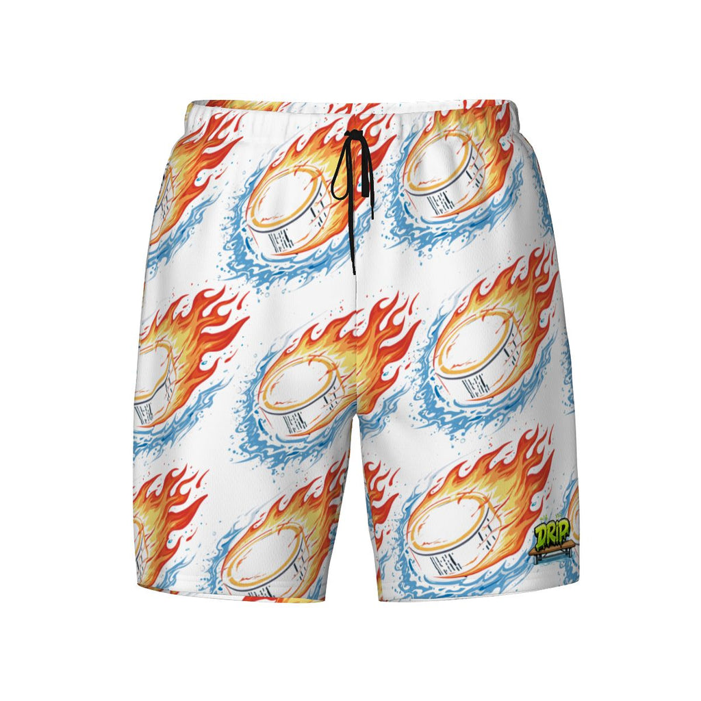 W2W Pro Mesh Hybrid Shorts - Flamin Hockey Pucks White