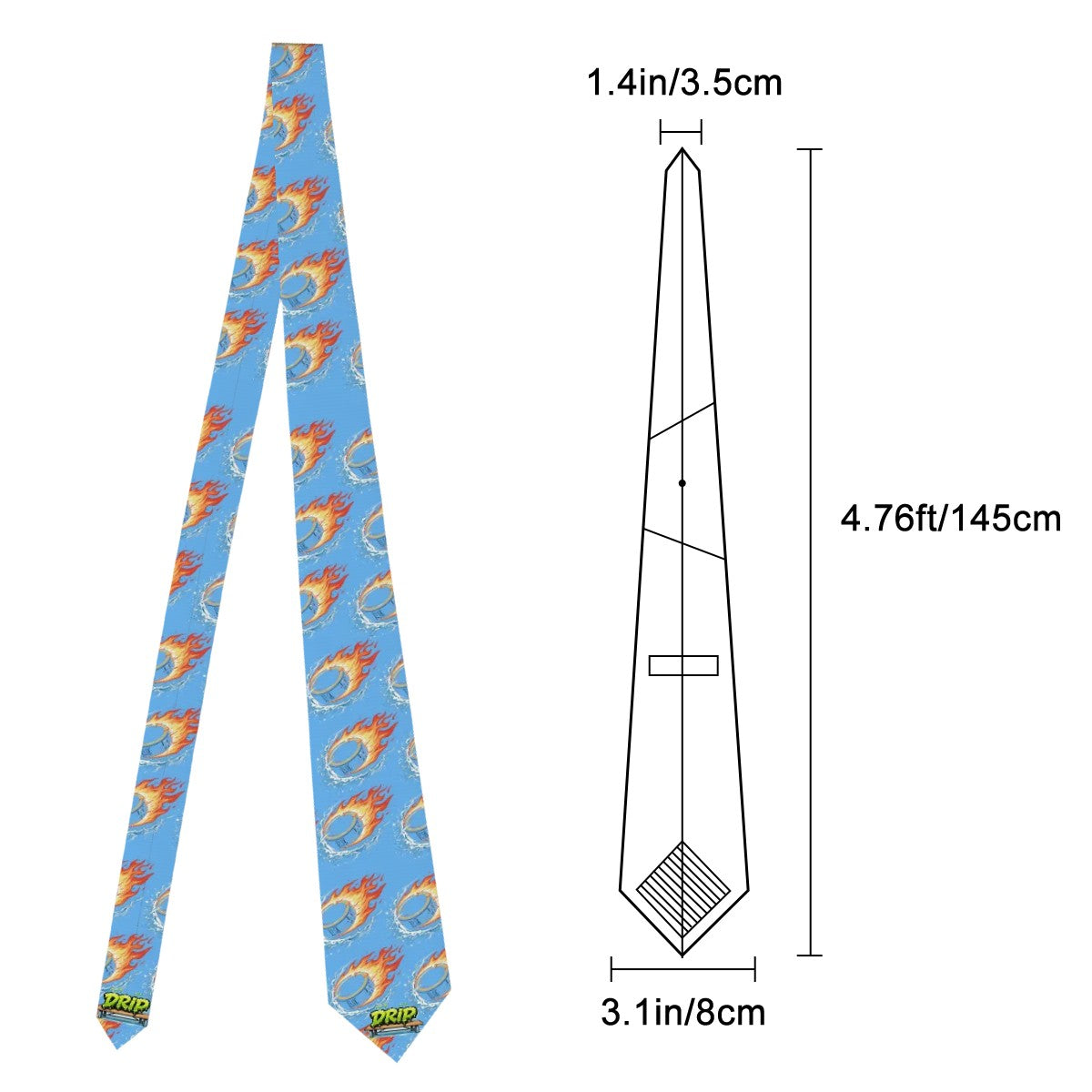 Game Day Tie - Flamin Hockey Pucks Sky Blue