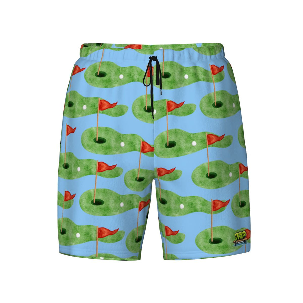W2W Pro Mesh Hybrid Shorts - Green Hole Sketch Blue