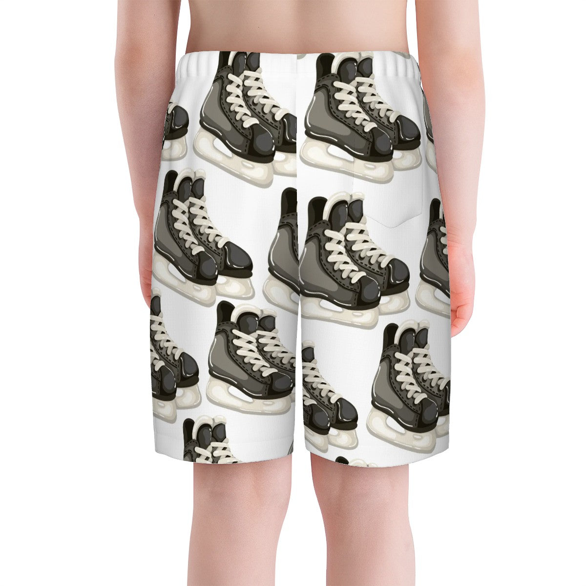 Youth Swim Shorts - Hockey Skates White