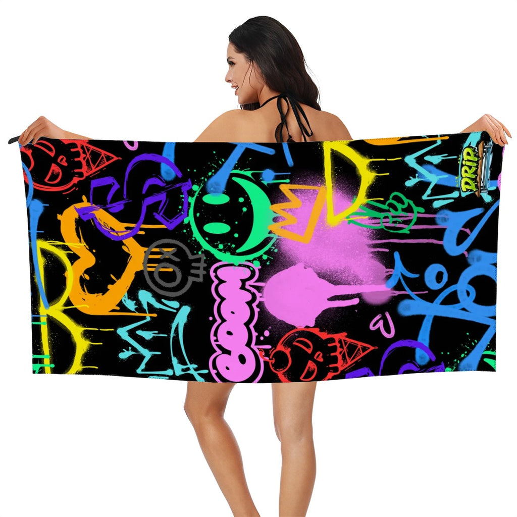 Drip Towel - Graffiti Black