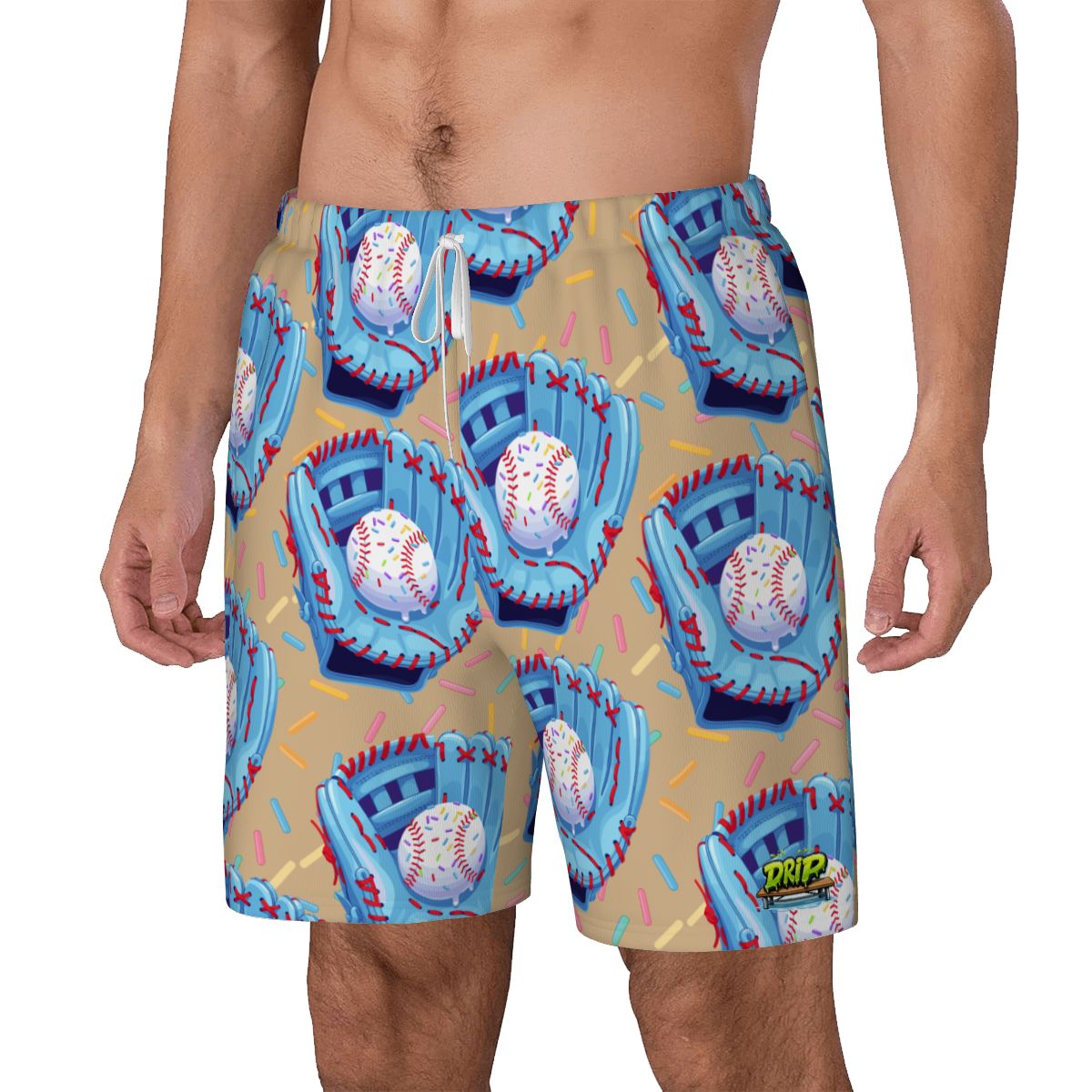W2W Pro Mesh Hybrid Shorts - Baseball Sprinkles Drip Beige