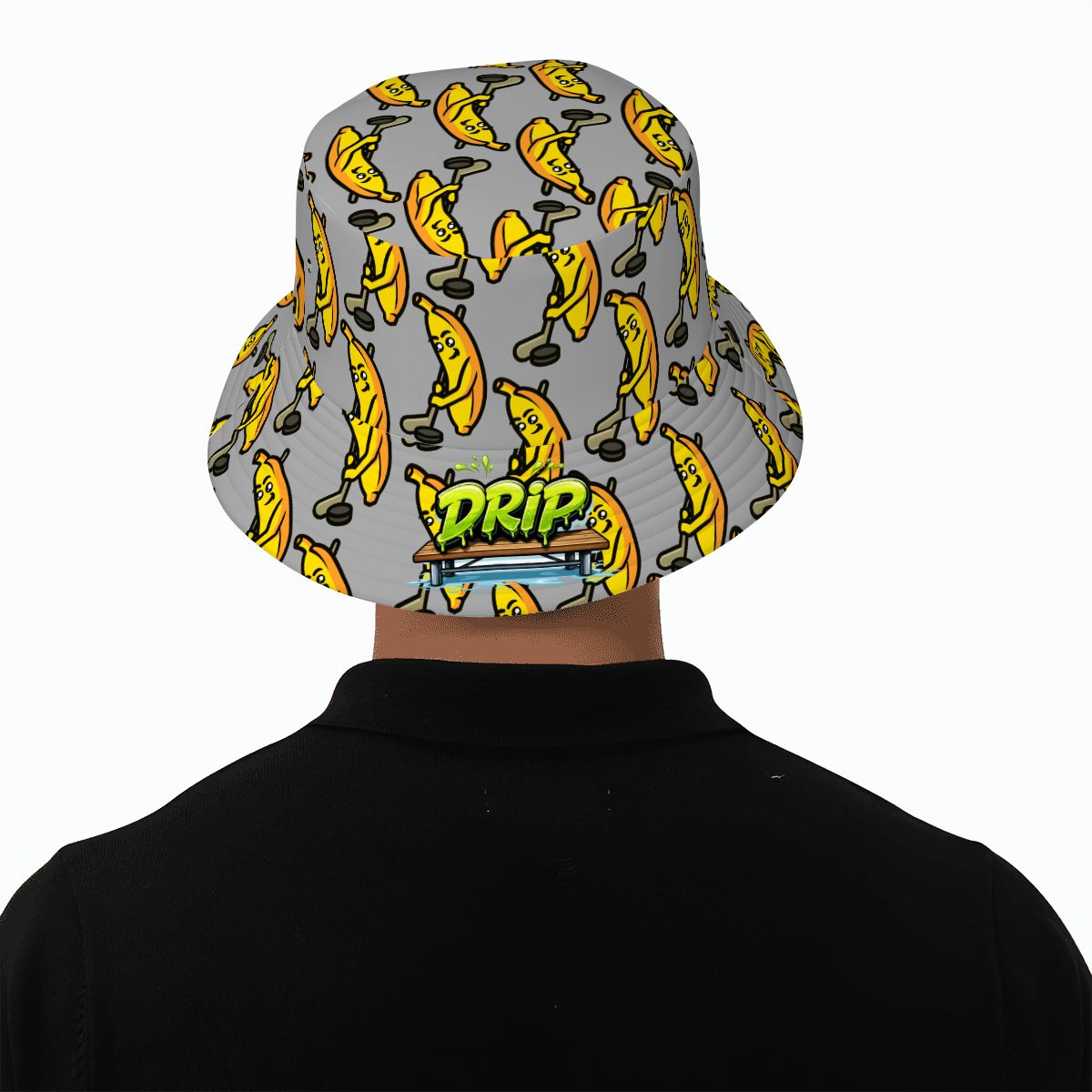 Drip Bucket Hat - Bananas for Hockey Grey