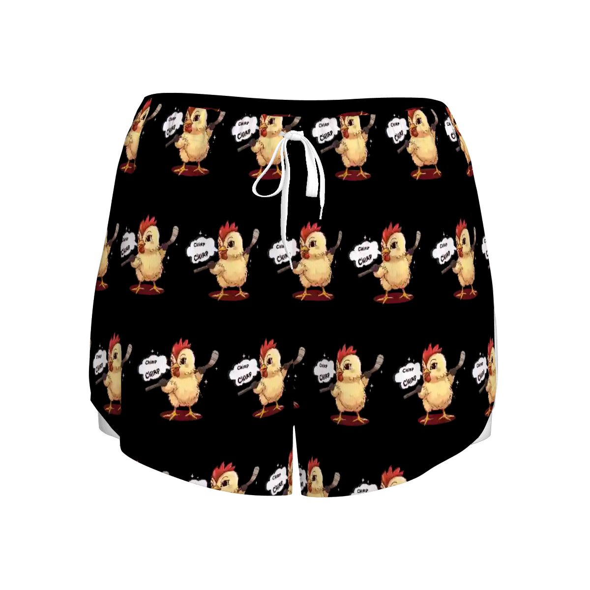 Drip Bench Women's Shorts - Hockey Chirp Chirp Black