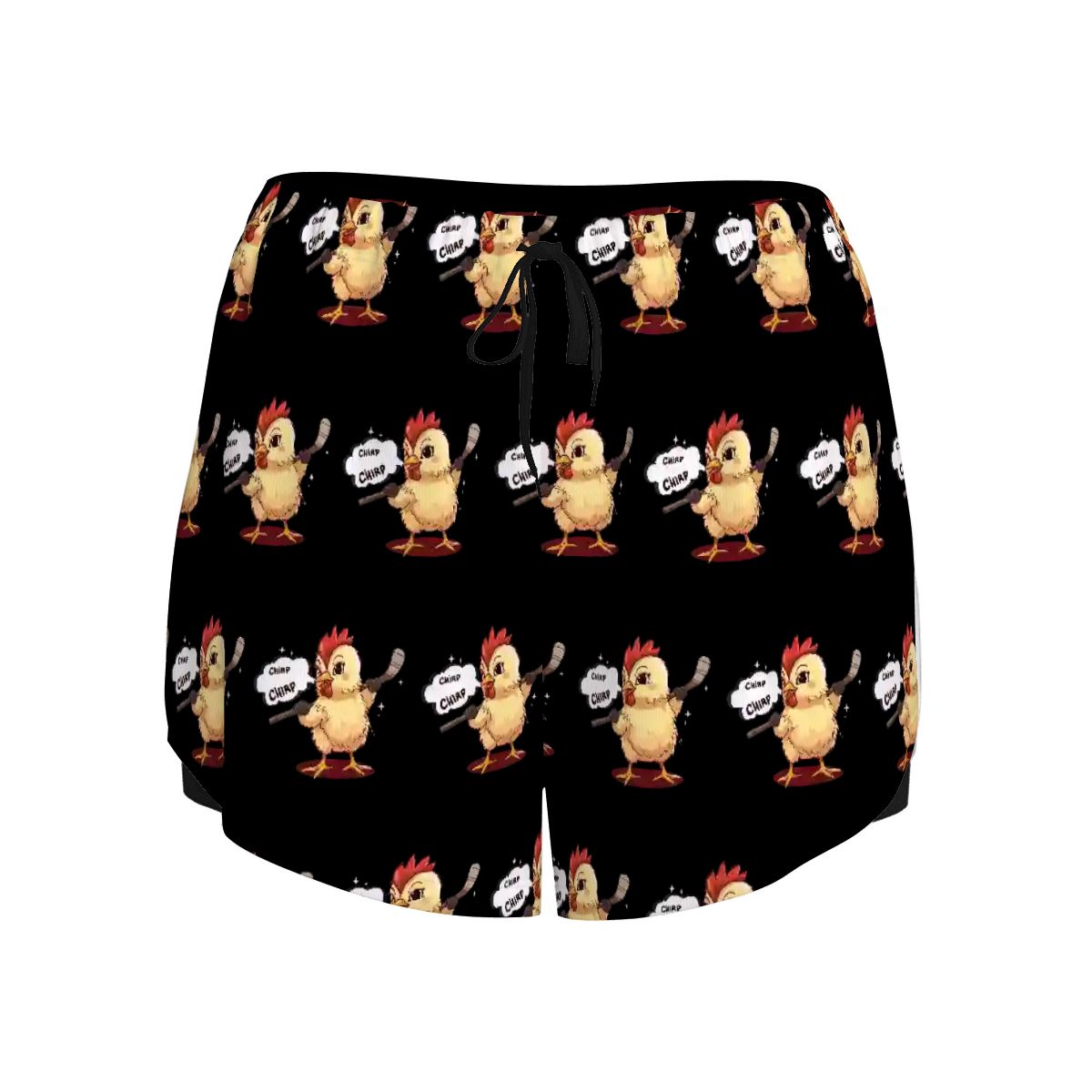 Drip Bench Women's Shorts - Hockey Chirp Chirp Black