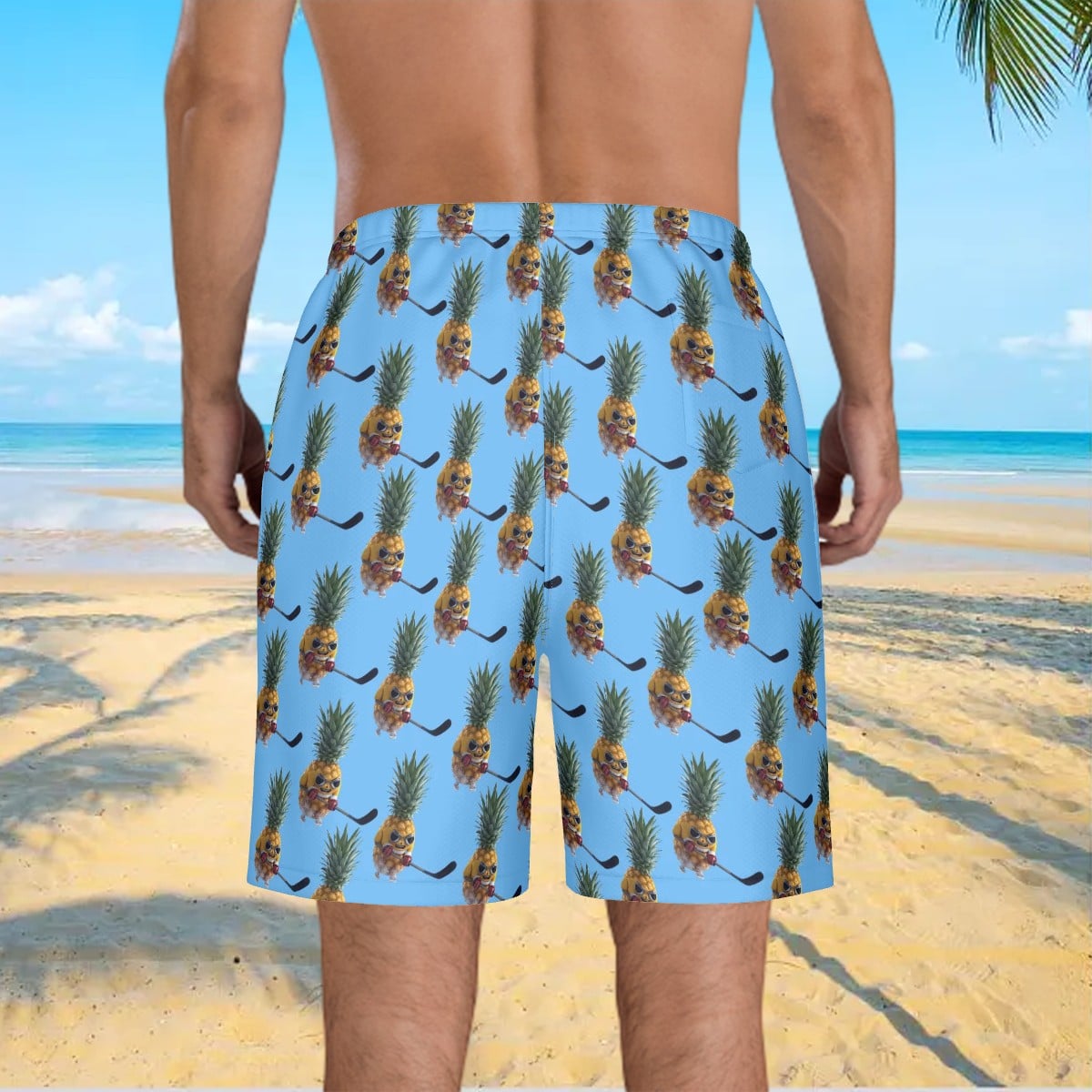 Men/Teen Swim Shorts - Piney Snipes Sky Blue