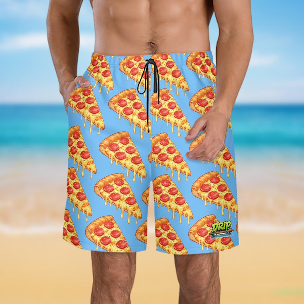 Men/Teen Swim Shorts - Pizza Blue