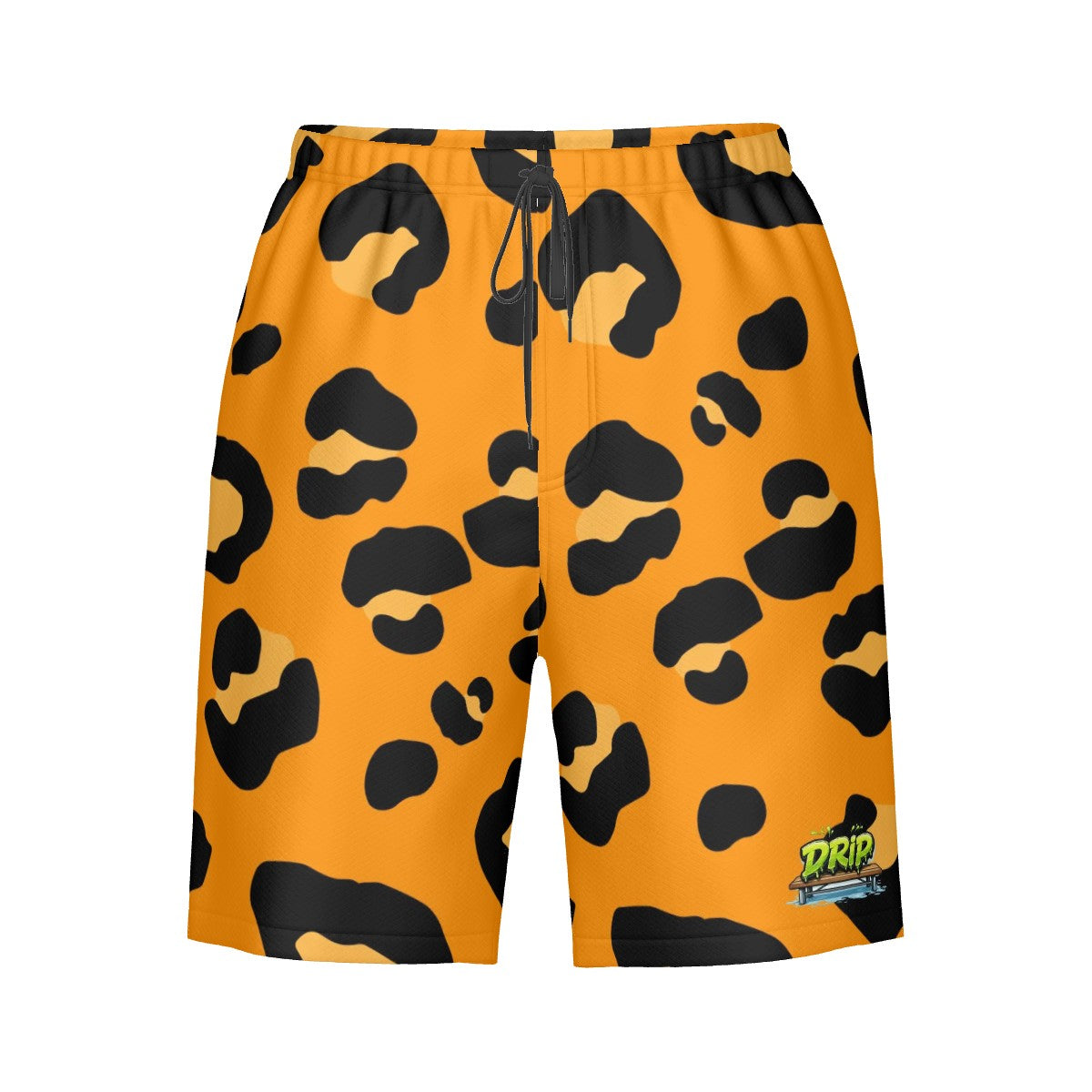 Men/Teen Swim Shorts - Drip Bench Leopard Orange
