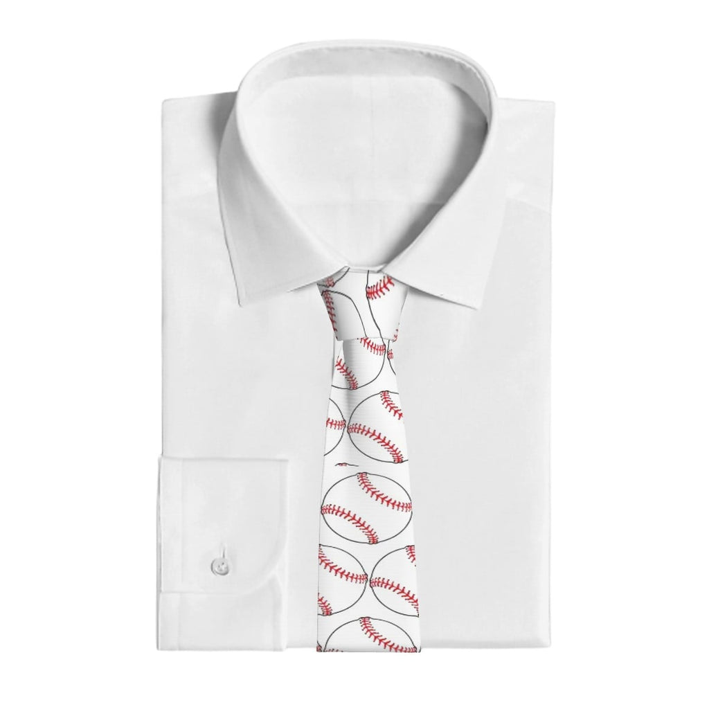 Game Day Tie - Baseballs Classic White