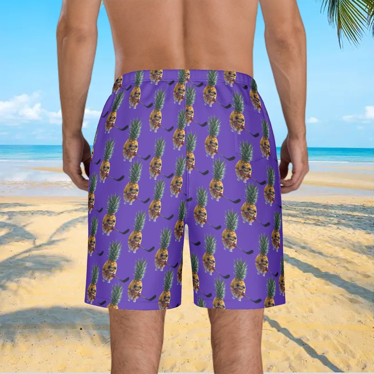 Men/Teen Swim Shorts - Piney Snipes Purple