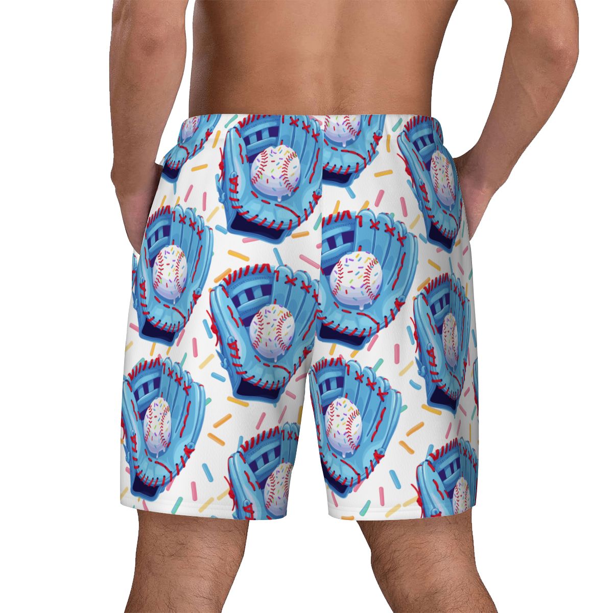 W2W Pro Mesh Hybrid Shorts - Baseball Sprinkles Drip White