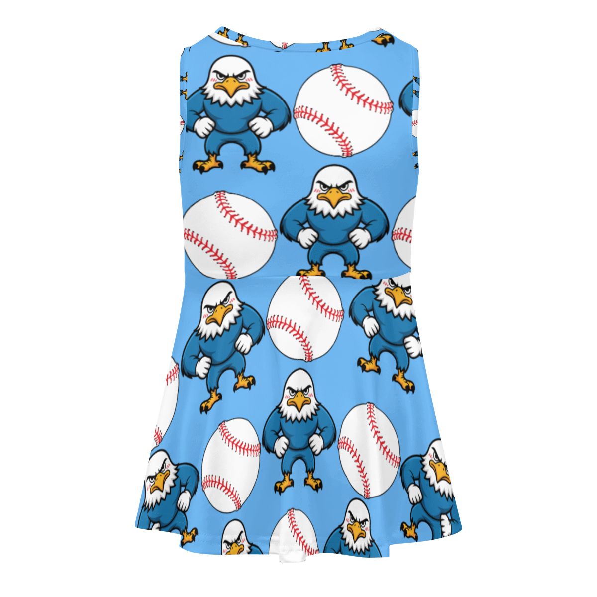 Girls Game Day Dress - Classic Baseball Blue