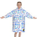 Youth Blanket Sweatshirt - Goalie Helmet Sketch White