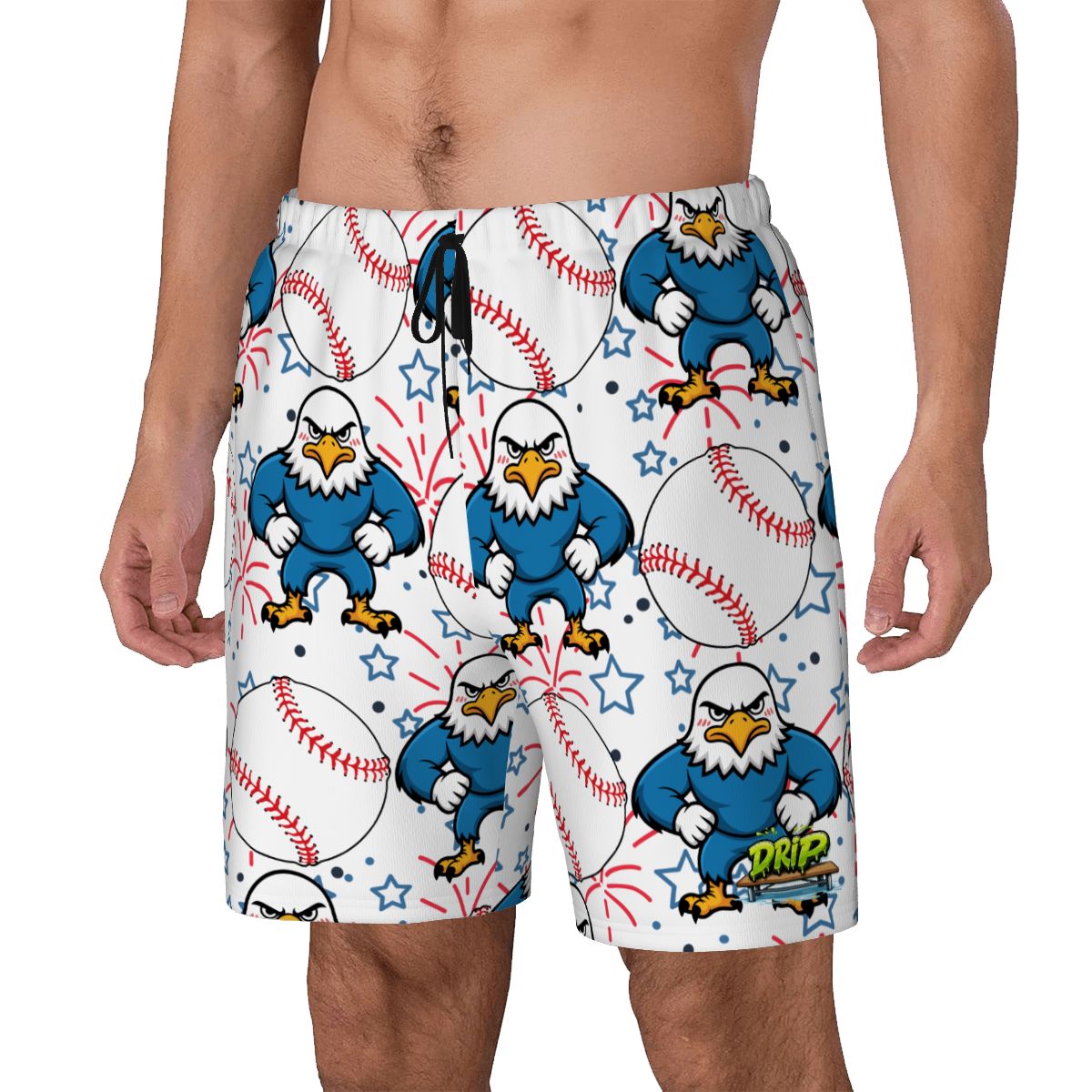 W2W Pro Mesh Hybrid Shorts - Stars and Strikes White