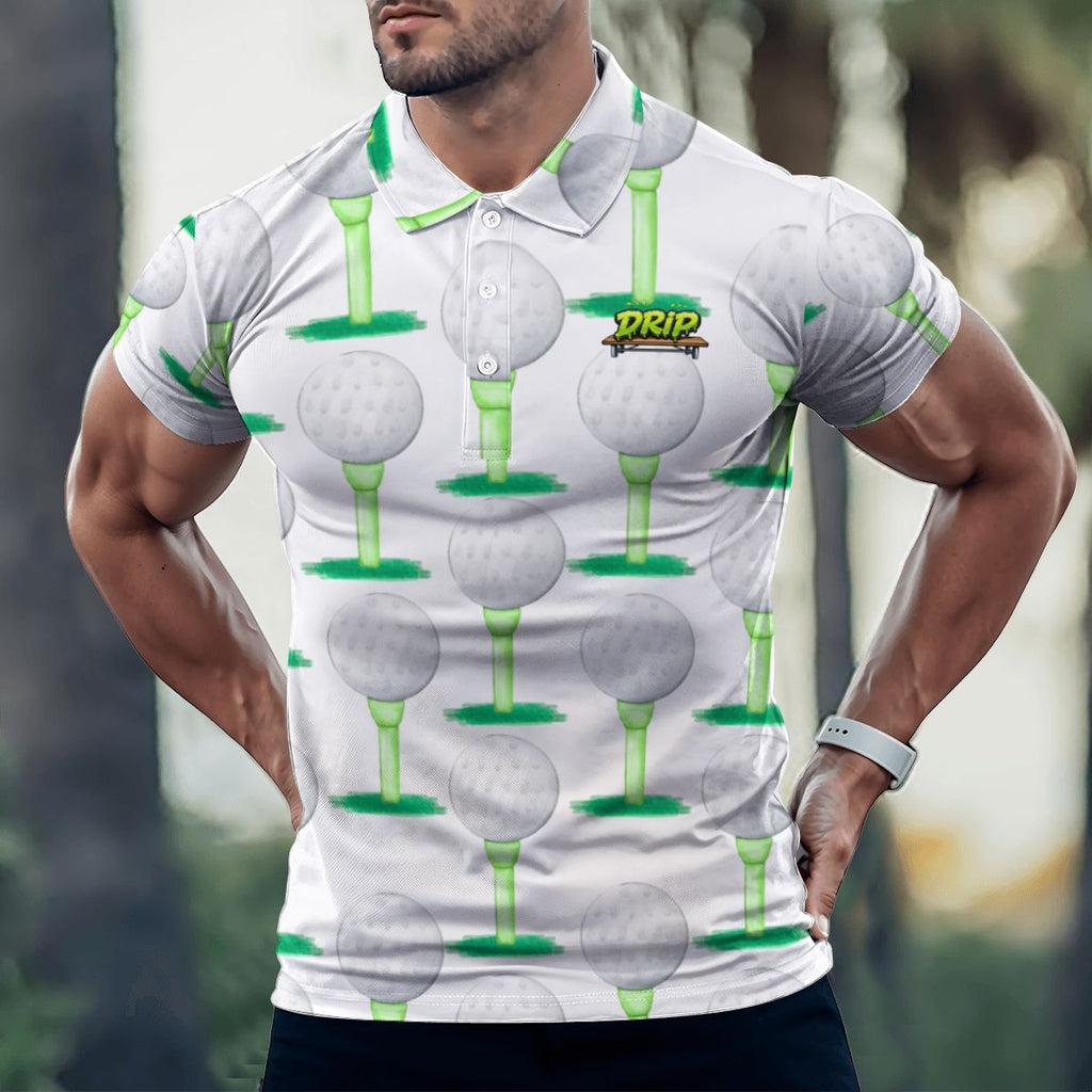 Uncle Golf Shirt - Golf Ball and Tee White