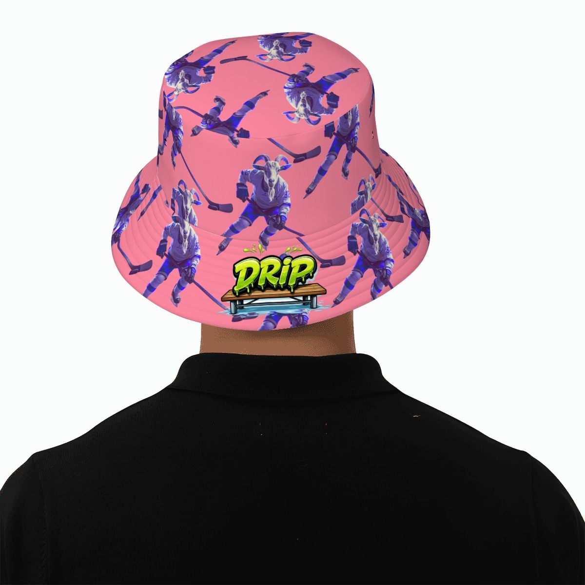 Drip Bucket Hat - The Hockey Goat Pink