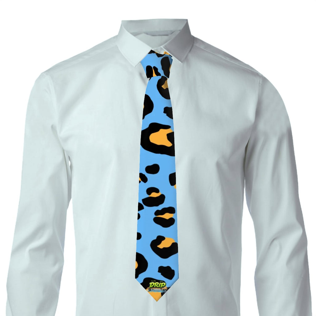 Game Day Tie - Drip Bench Leopard Sky Blue