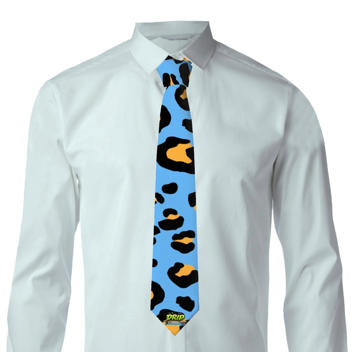Game Day Tie - Drip Bench Leopard Sky Blue