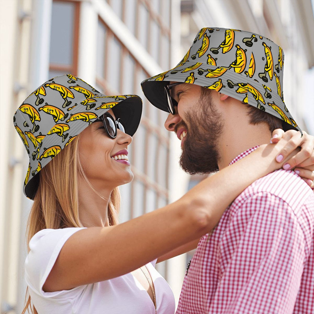 Drip Bucket Hat - Bananas for Hockey Grey