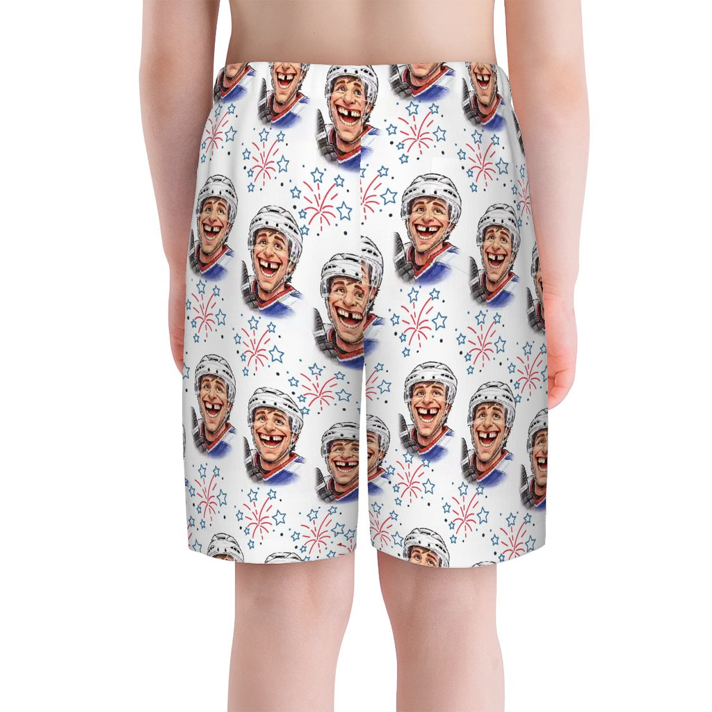 Youth Swim Shorts - Red, White and Tooth