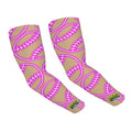 Drip Bench Performance Arm Sleeves - Neon Pink Baseball Brown