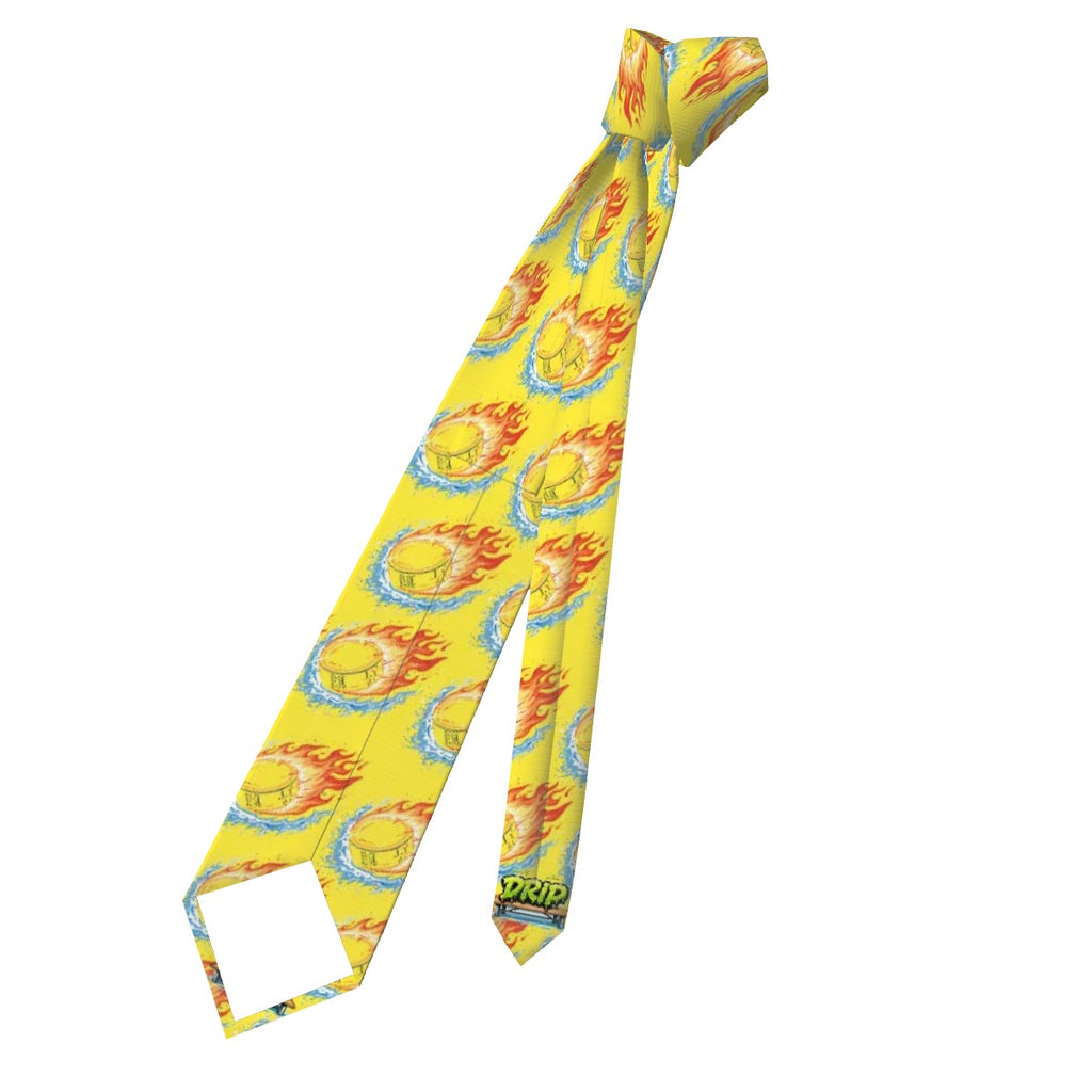 Game Day Tie - Flamin Hockey Pucks Yellow