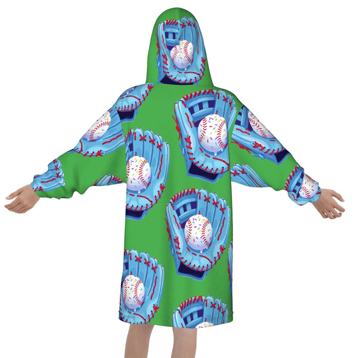 Youth Blanket Sweatshirt - Baseball Sprinkles Drip Turf Green