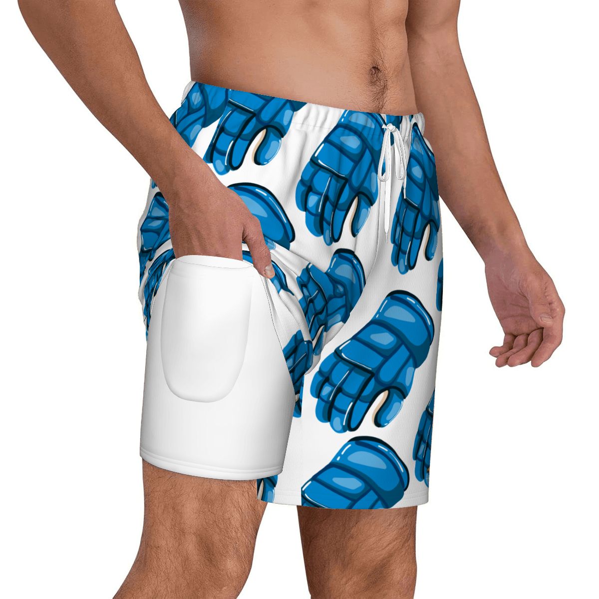 W2W Pro Mesh Hybrid Shorts - Blue Hockey Glove White