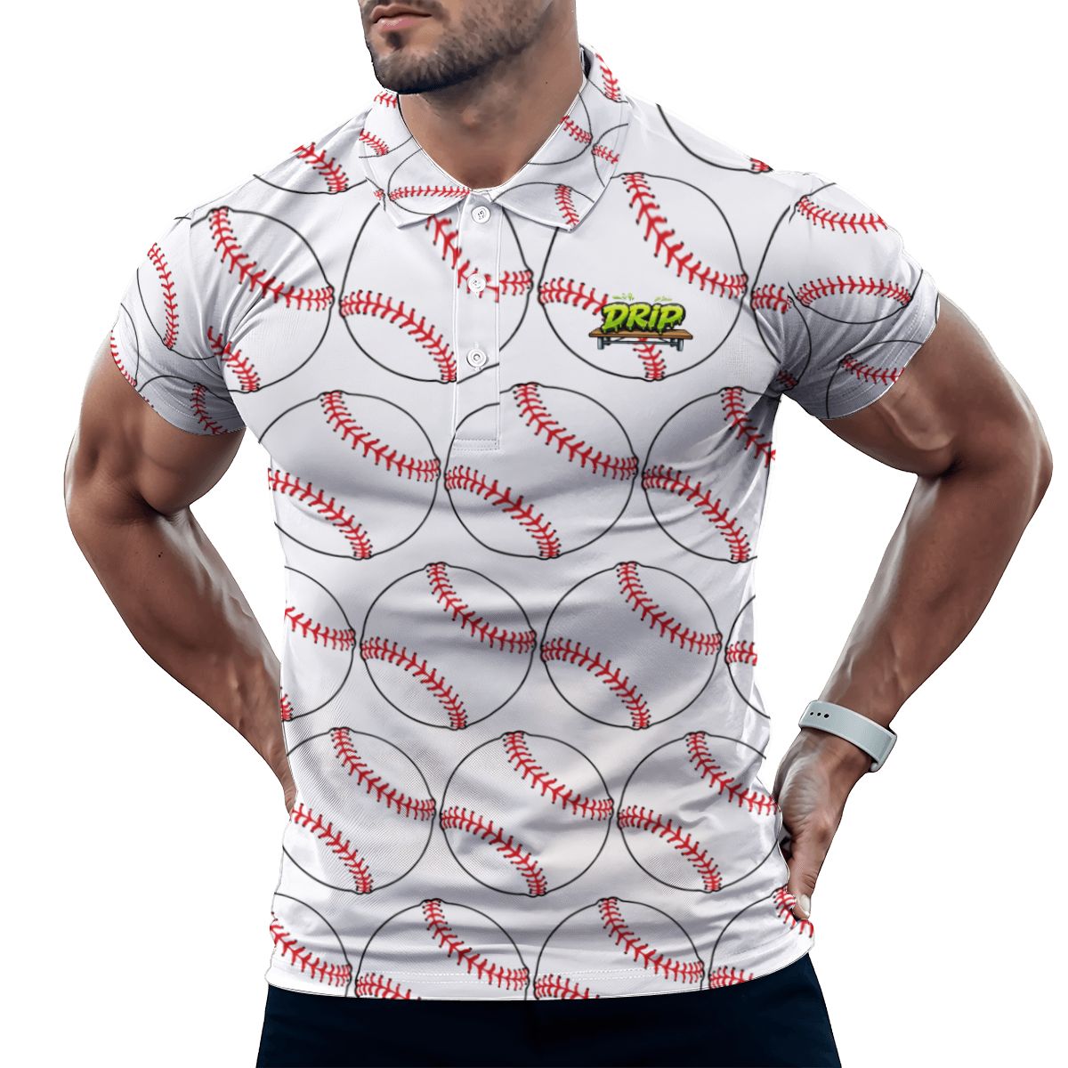 Uncle Golf Shirts - Baseballs White