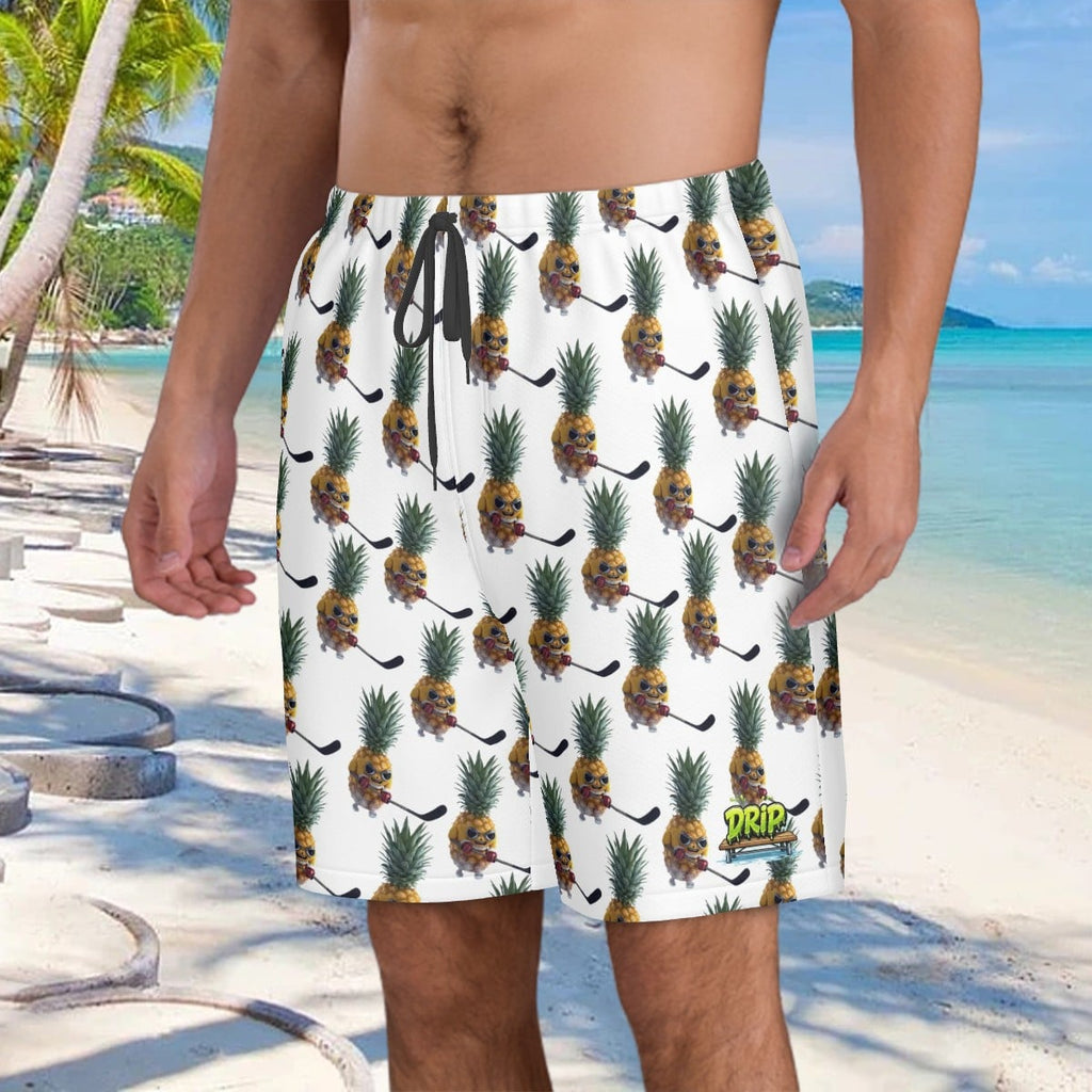 Men/Teen Swim Shorts - Piney Snipes White