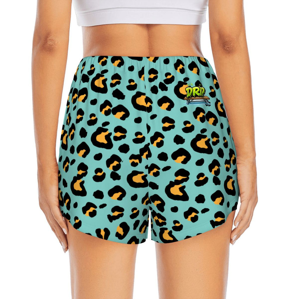 Drip Bench Women's Shorts - Leopard Caribbean