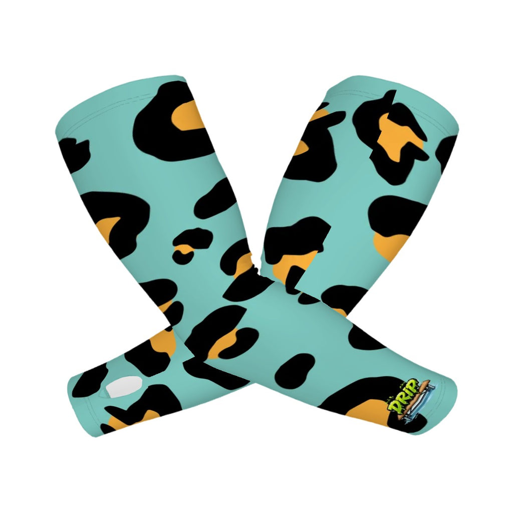 Drip Bench Performance Arm Sleeves - Drip Bench Leopard Caribbean