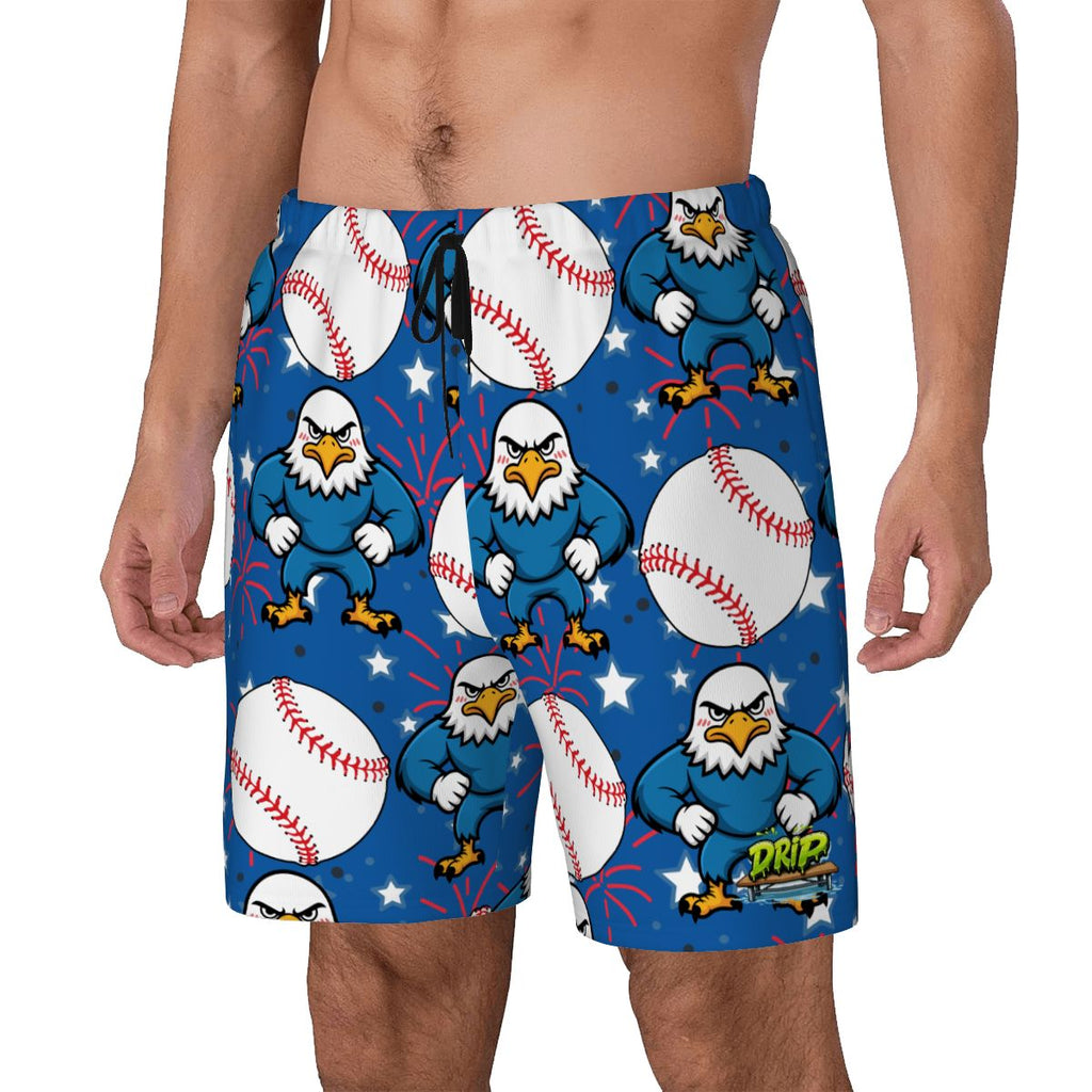 W2W Pro Mesh Hybrid Shorts - Stars and Strikes Dark Blue