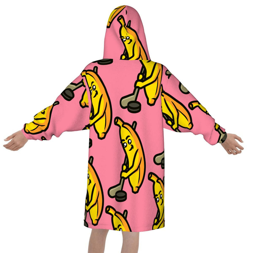 Youth Blanket Sweatshirt - Bananas for Hockey Pink