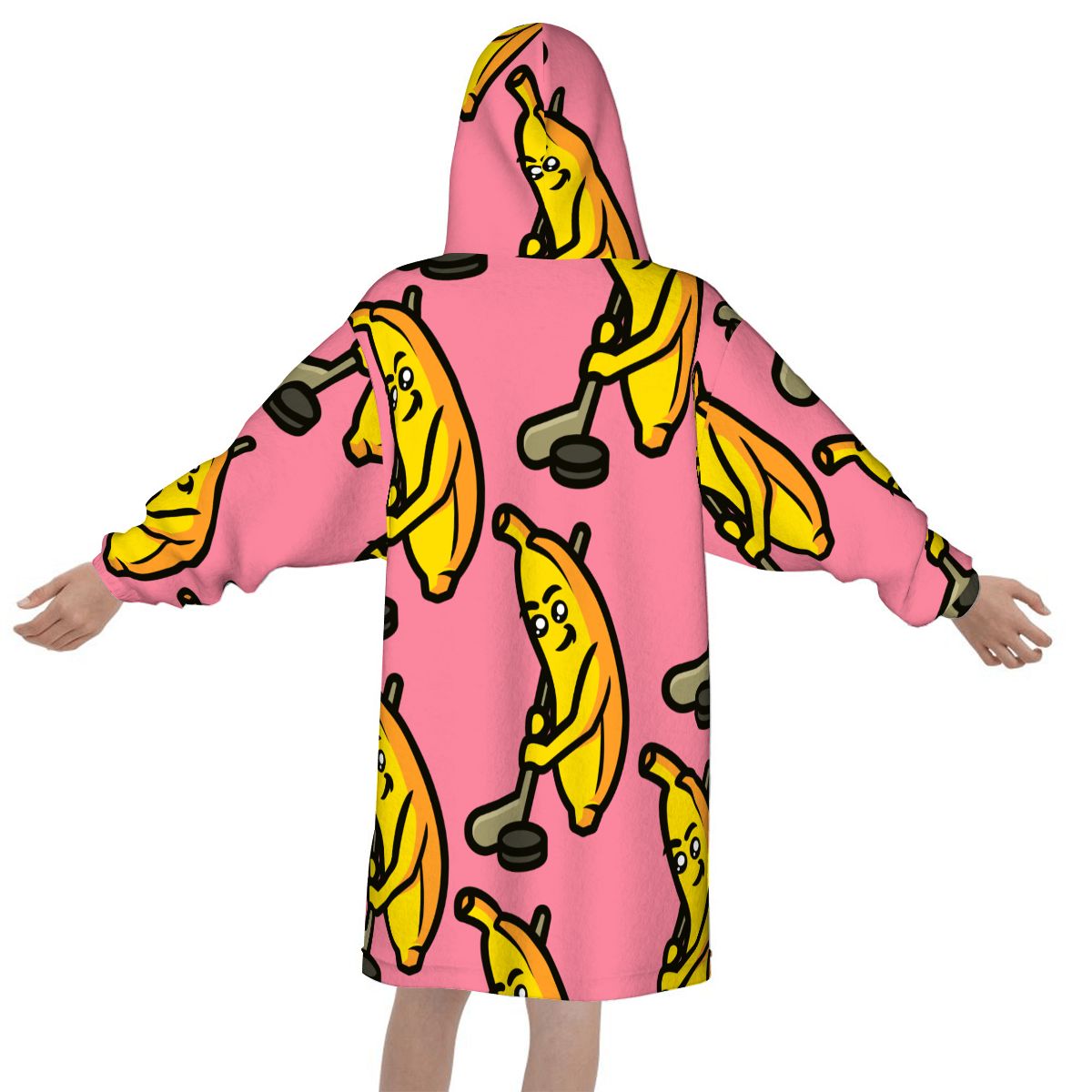 Youth Blanket Sweatshirt - Bananas for Hockey Pink