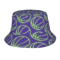Drip Bucket Hat - Neon Green Basketballs Purple