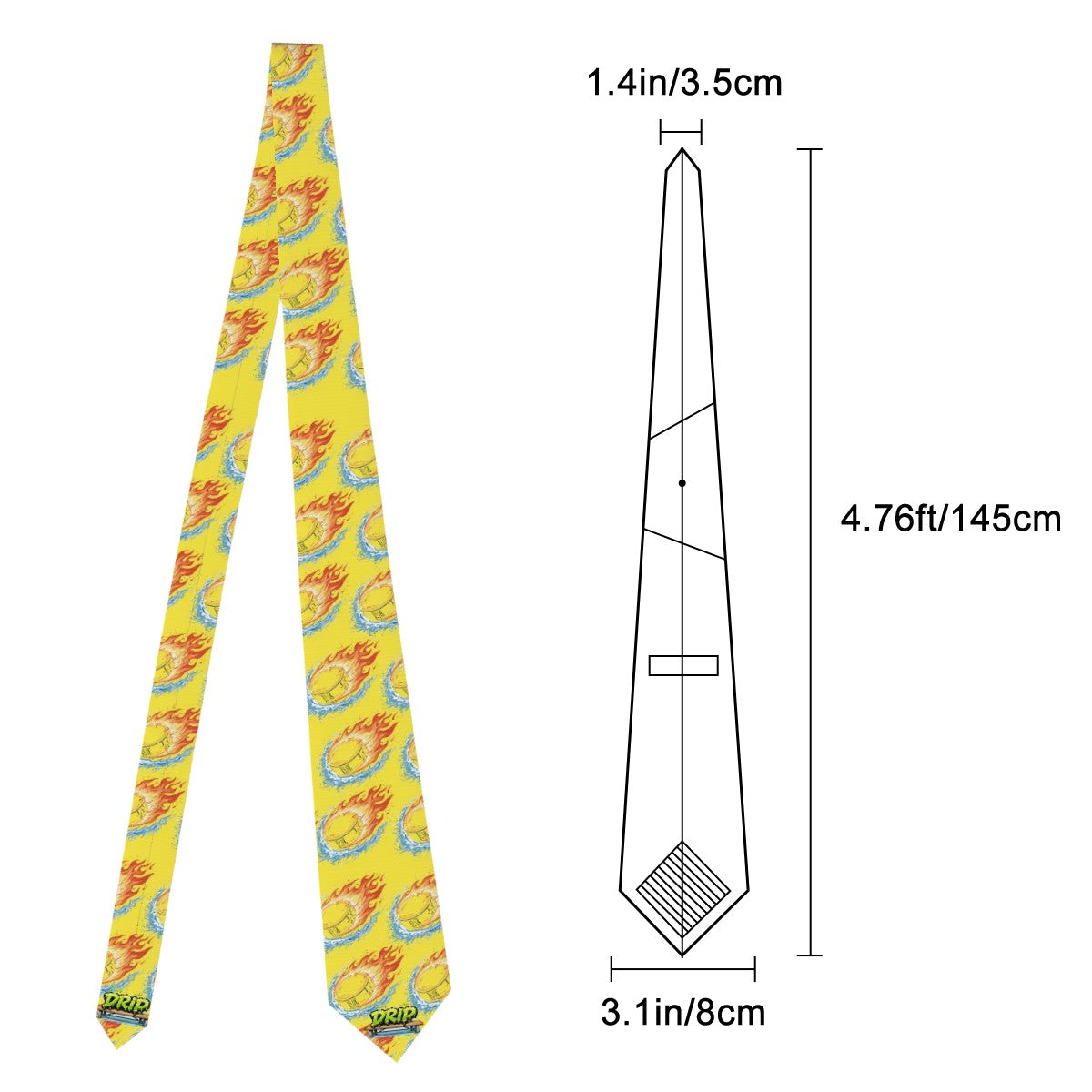 Game Day Tie - Flamin Hockey Pucks Yellow