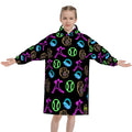 Youth Blanket Sweatshirt - Black Neon Lights
