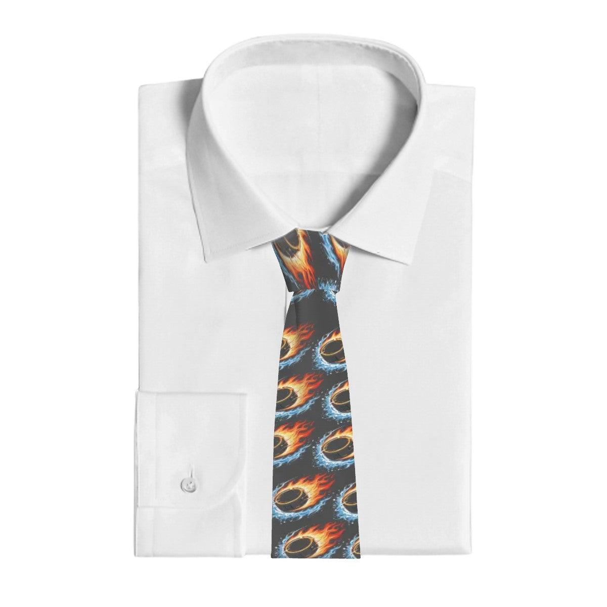 Game Day Tie - Flamin Hockey Puck Charcoal