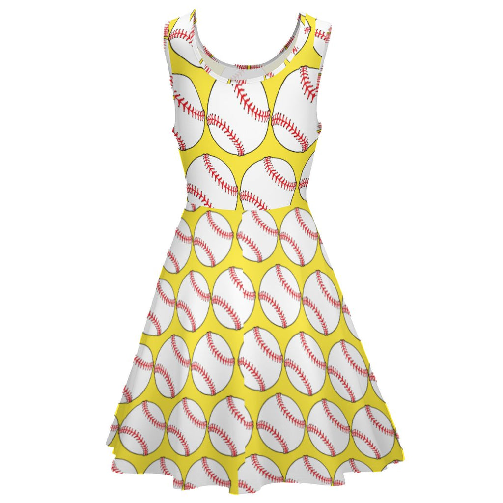 Women's Game Day Dress - Classic Baseball Yellow