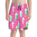 Youth Swim Shorts - Ice Cream Lacrosse Hot Pink