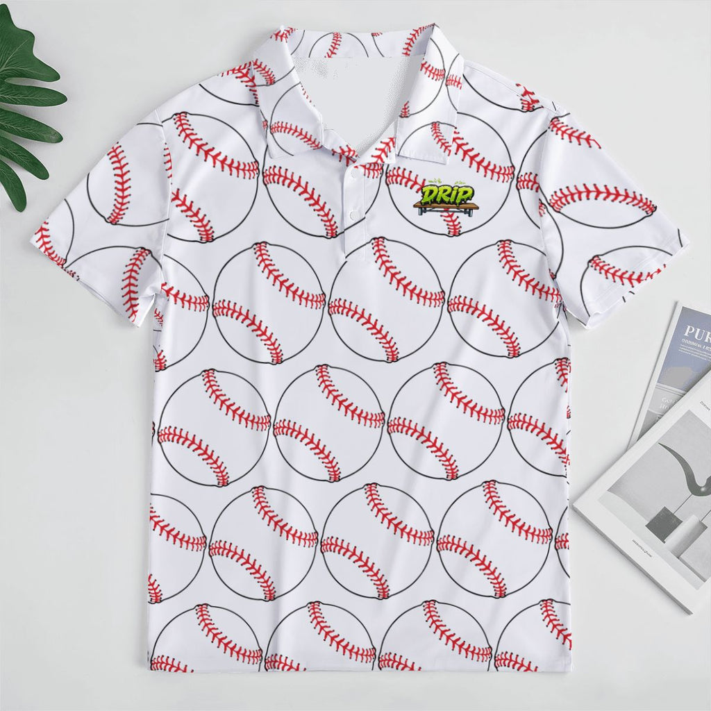 Uncle Golf Shirts - Baseballs White