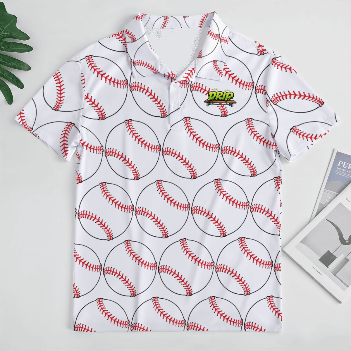 Uncle Golf Shirts - Baseballs White