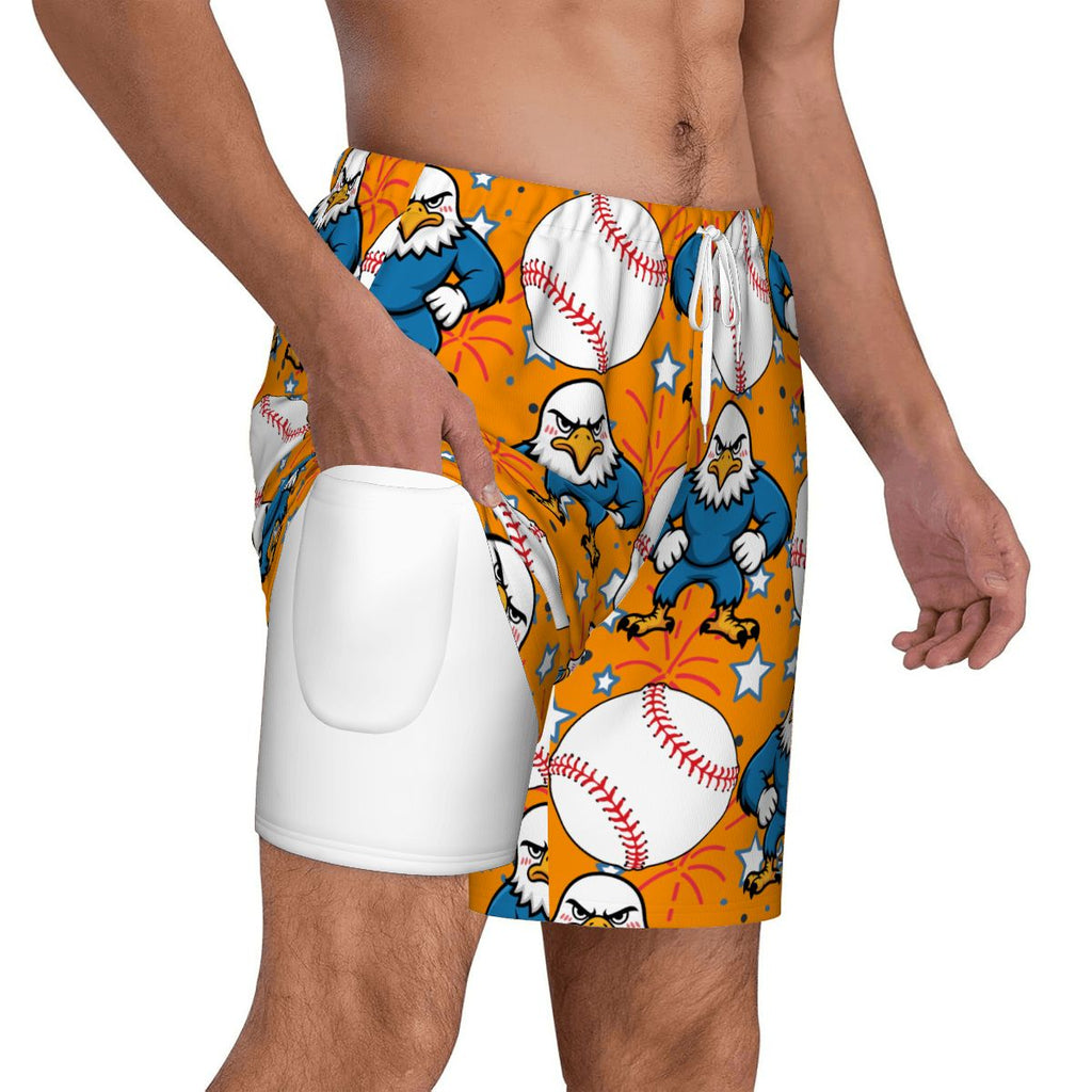 W2W Pro Mesh Hybrid Shorts - Stars and Strikes Orange