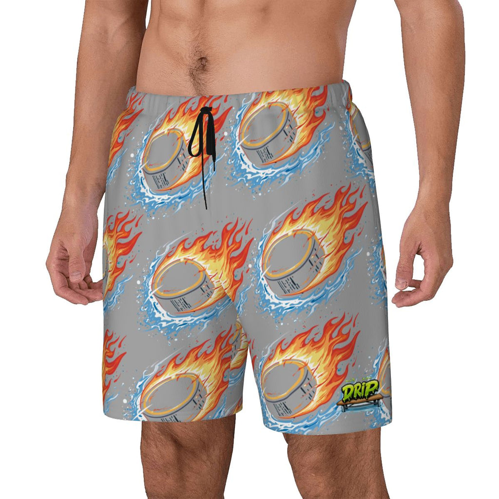 W2W Pro Mesh Hybrid Shorts - Flamin Hockey Pucks Grey