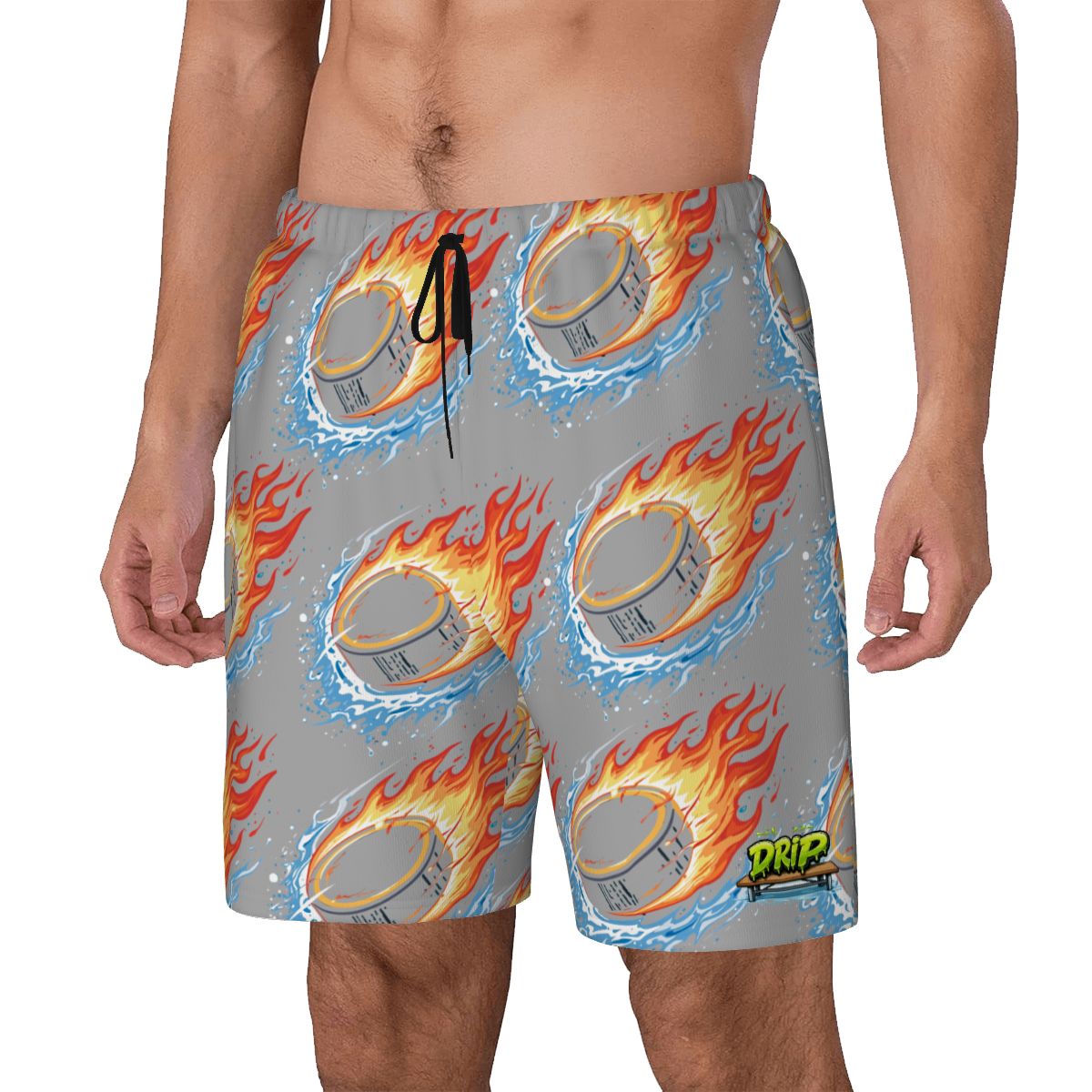 W2W Pro Mesh Hybrid Shorts - Flamin Hockey Pucks Grey