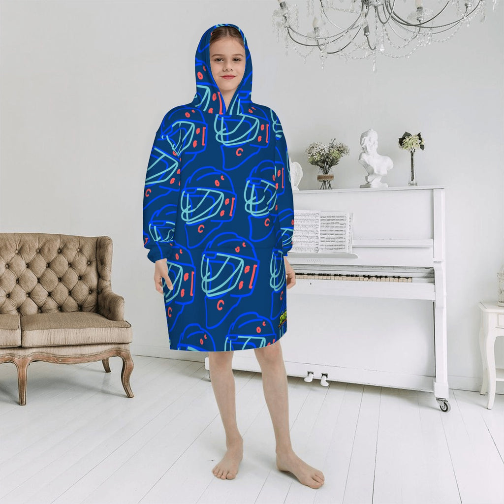 Youth Blanket Sweatshirt - Goalie Helmet Sketch Midnight