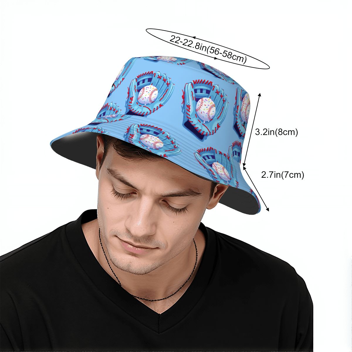 Drip Bucket Hat - Baseball Sprinkles Drip Blue